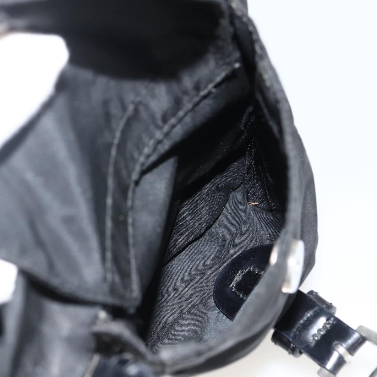 PRADA Backpack Nylon Silver Black Auth bs33519