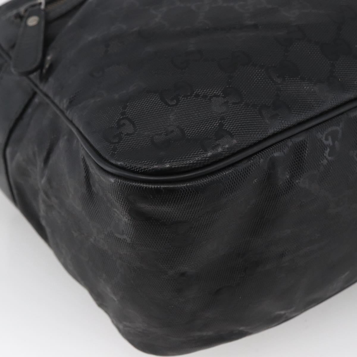 GUCCI GG Implementation Shoulder Bag PVC Black Silver 211107 Auth bs33520