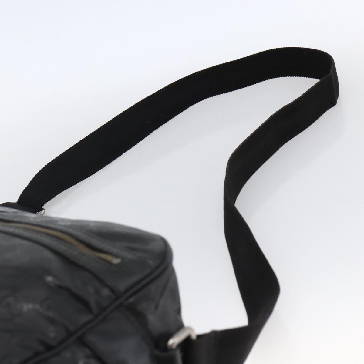 GUCCI GG Implementation Shoulder Bag PVC Black Silver 211107 Auth bs33520