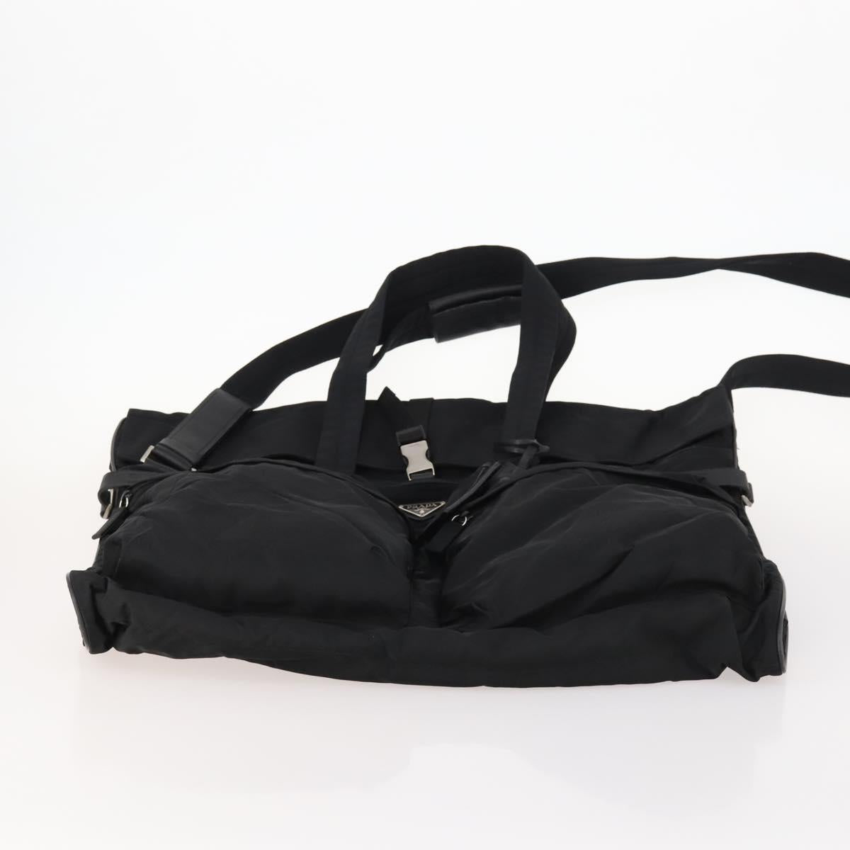 PRADA Garment Cover Nylon Black Silver Auth bs33522