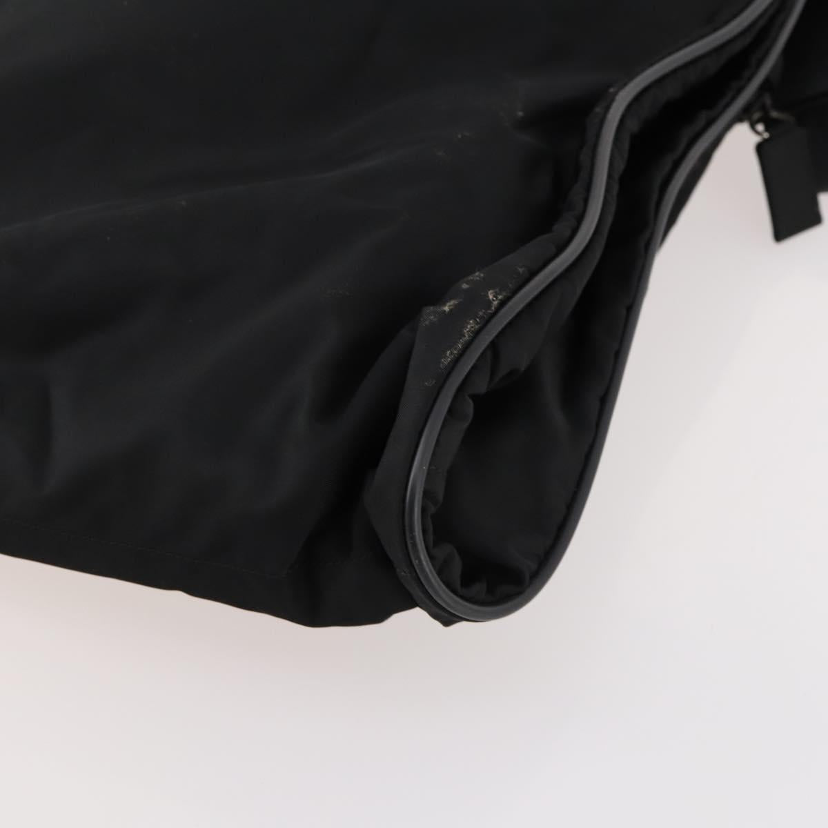 PRADA Garment Cover Nylon Black Silver Auth bs33522