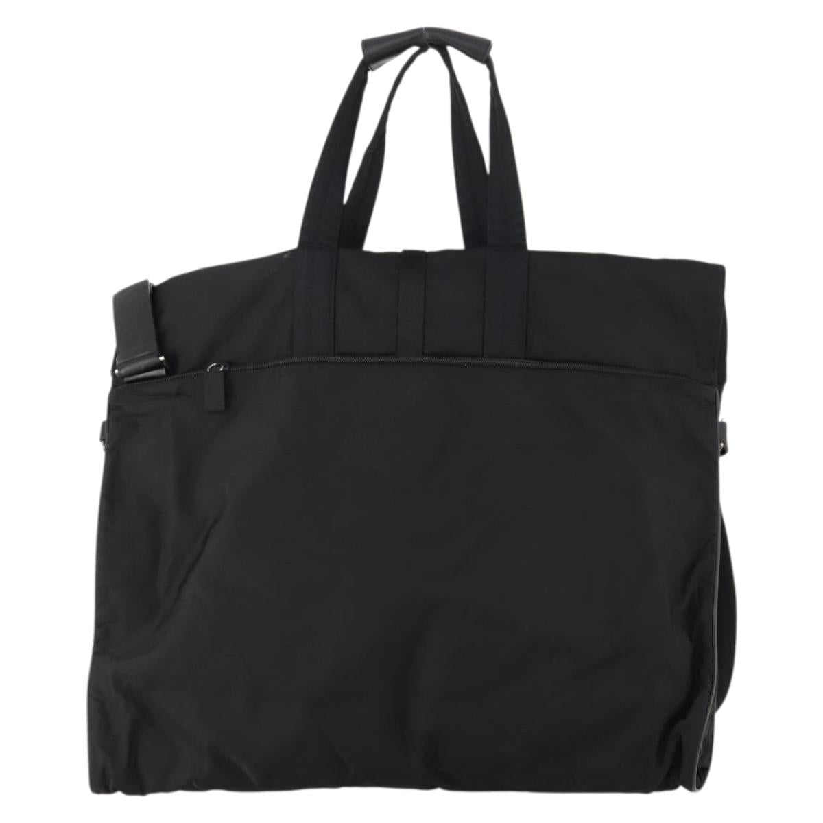 PRADA Garment Cover Nylon Black Silver Auth bs33522