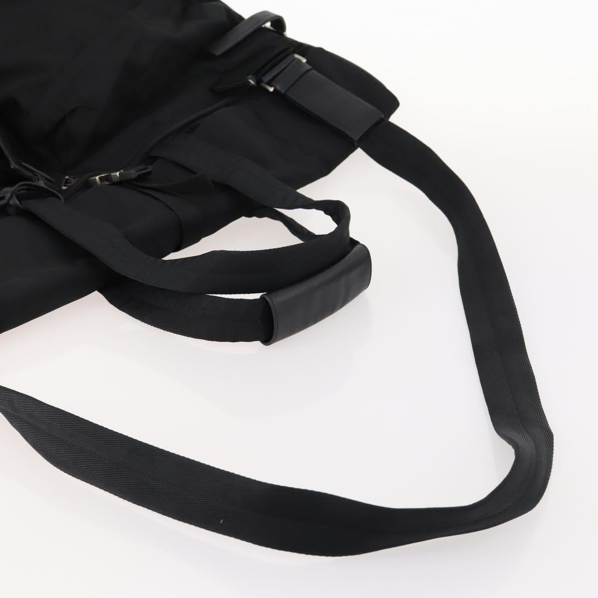 PRADA Garment Cover Nylon Black Silver Auth bs33522