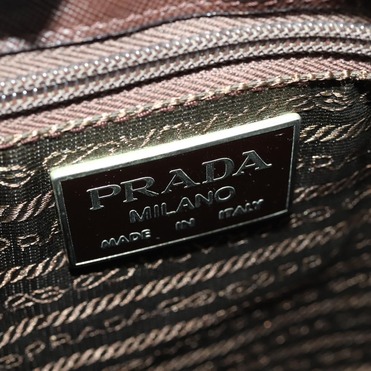 PRADA Shoulder Bag Nylon Silver Khaki Auth bs33524