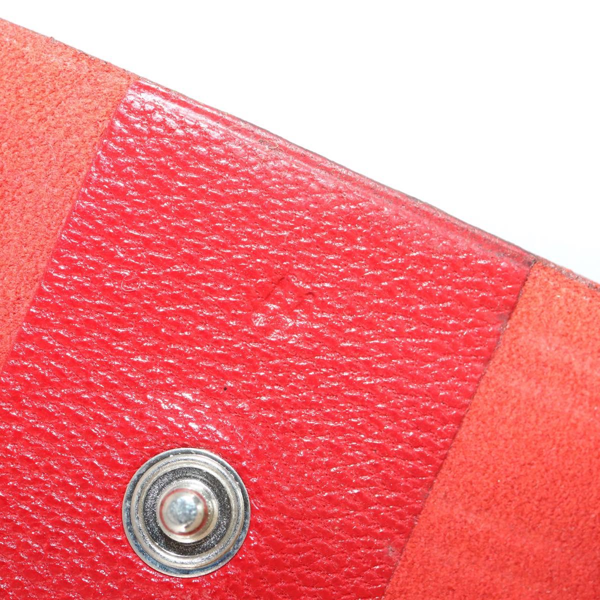 HERMES Day Planner Cover Leather Red Silver Auth bs33529