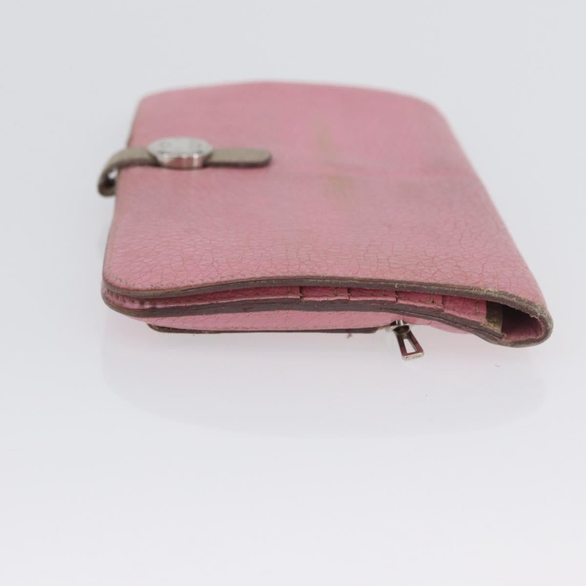 HERMES Wallet Leather 2 Set Red Pink Auth bs33530