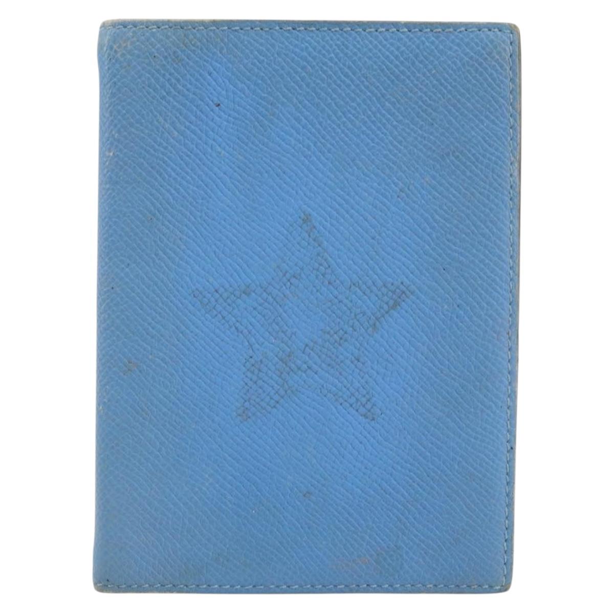 HERMES Day Planner Cover Leather Light Blue Auth bs33531