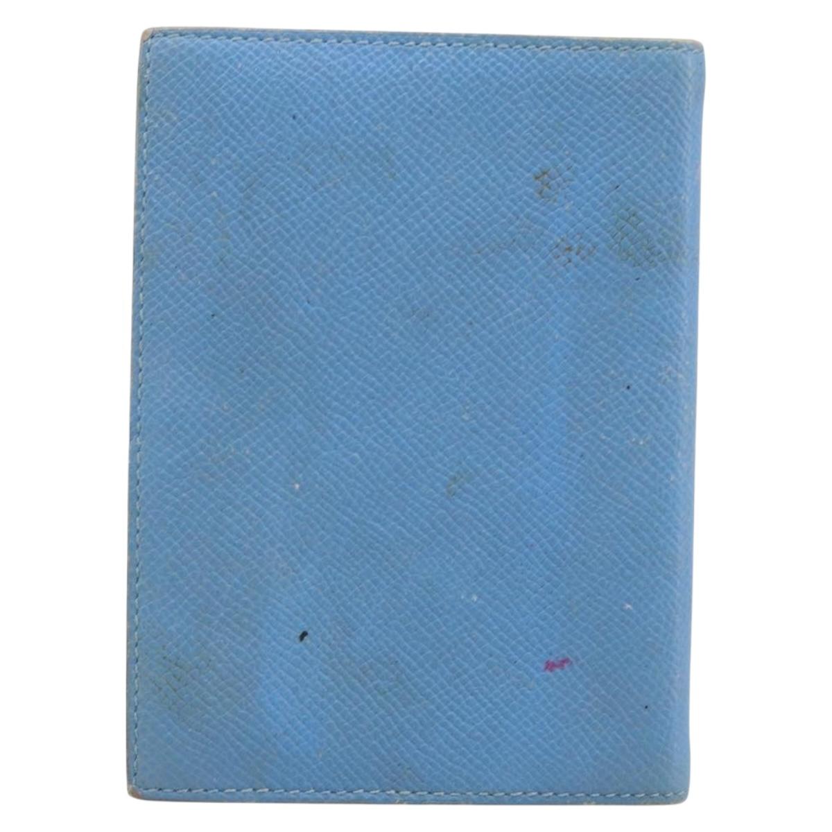 HERMES Day Planner Cover Leather Light Blue Auth bs33531