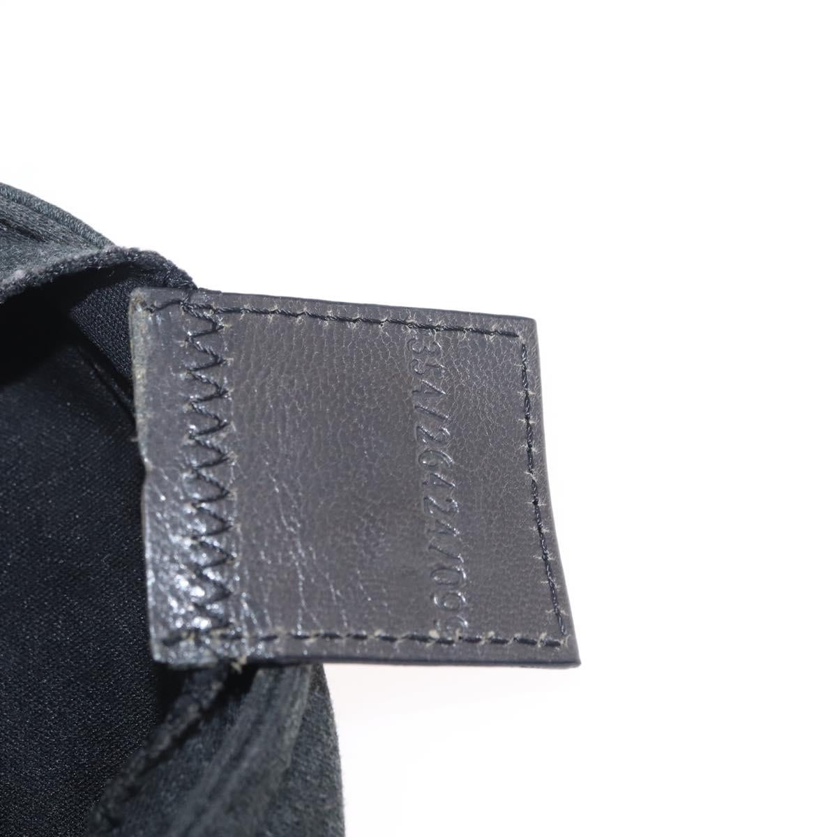 FENDI Mamma Baguette Hand Bag cotton Gray Silver Auth bs33536