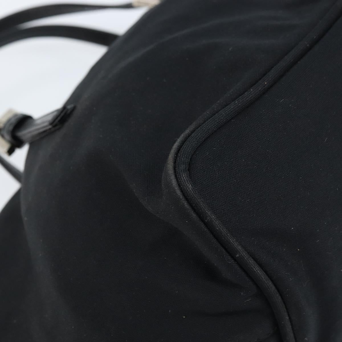 FENDI Hand Bag Nylon Black Silver Auth bs33538
