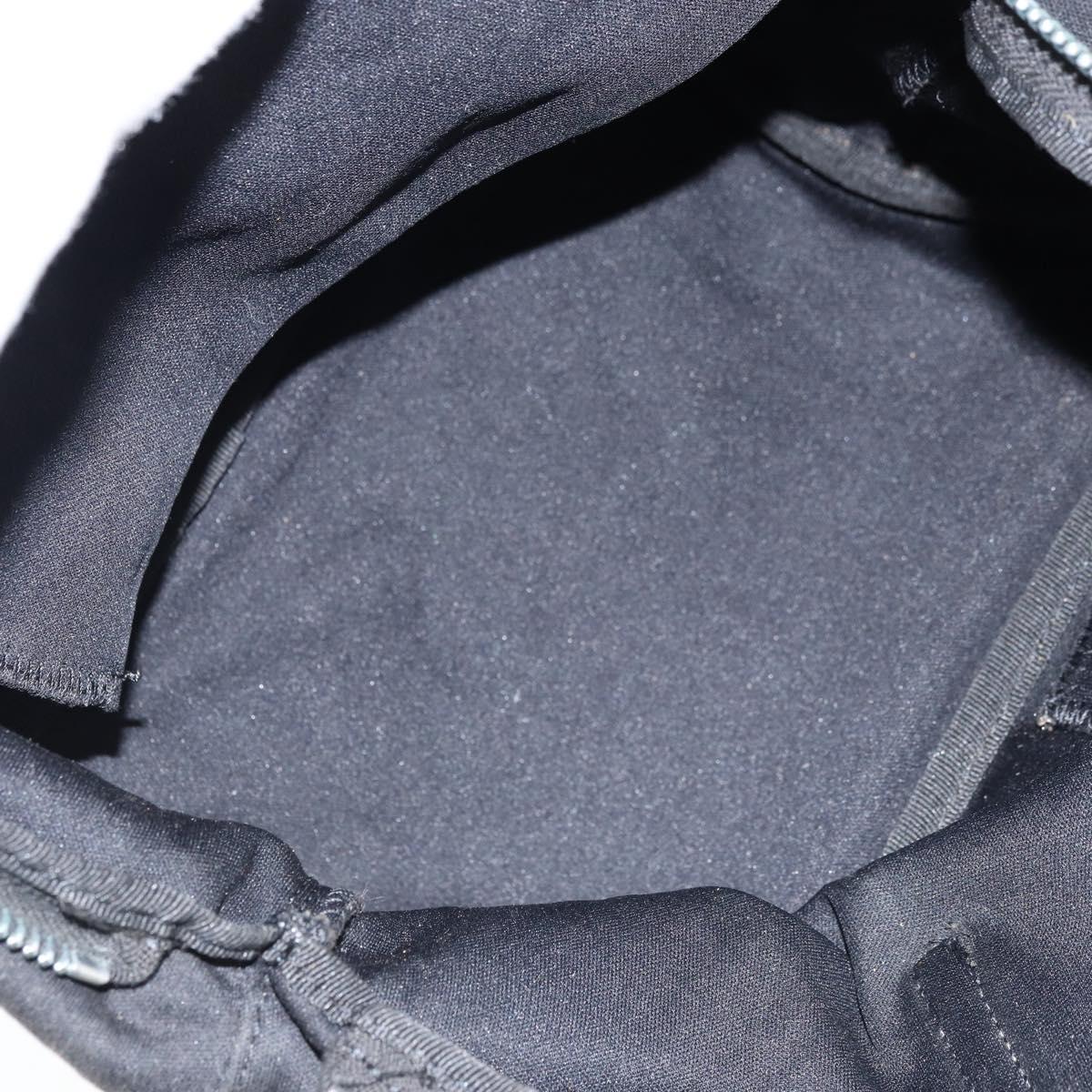 FENDI Hand Bag Nylon Black Silver Auth bs33538