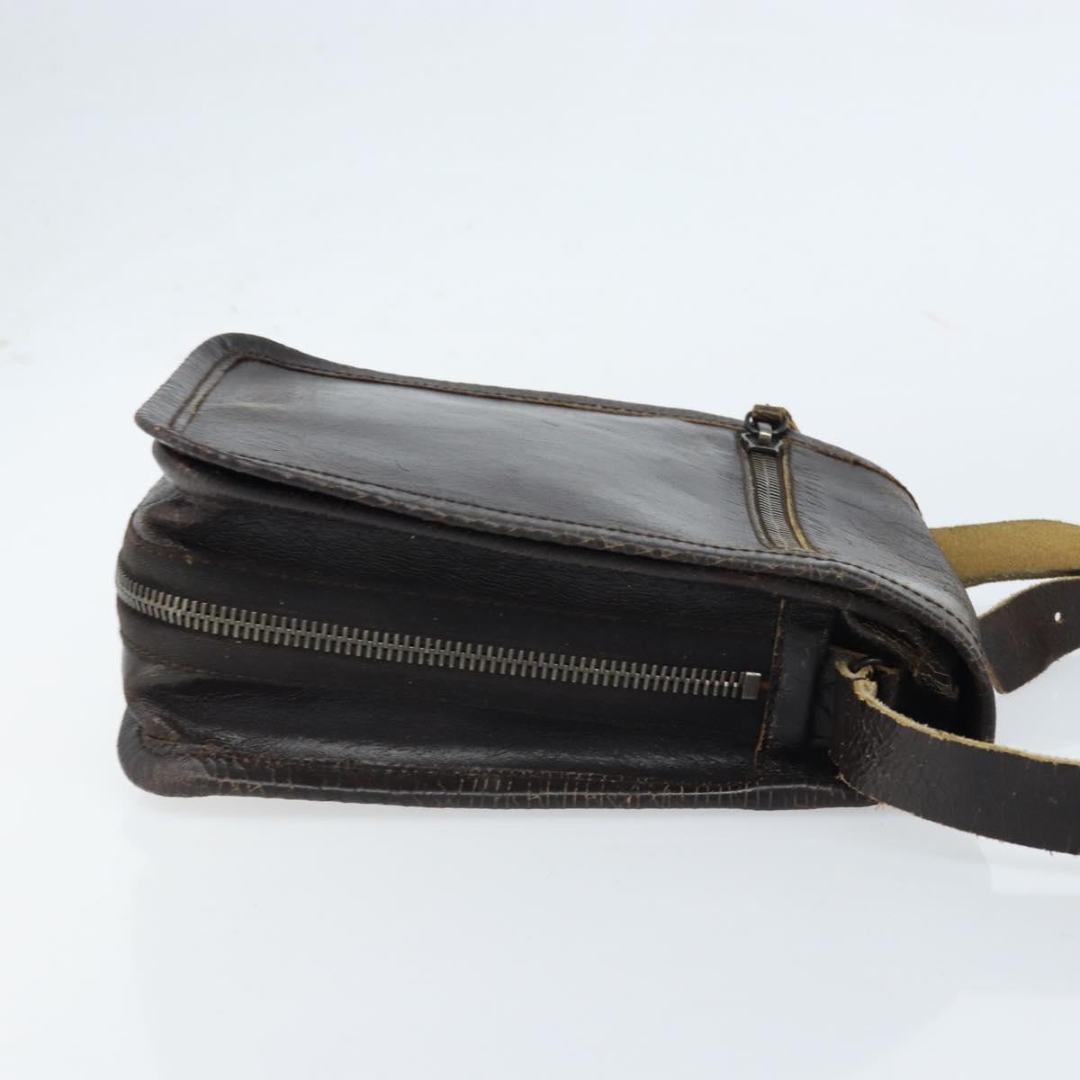 Miu Miu Shoulder Bag Leather Brown Auth bs33539