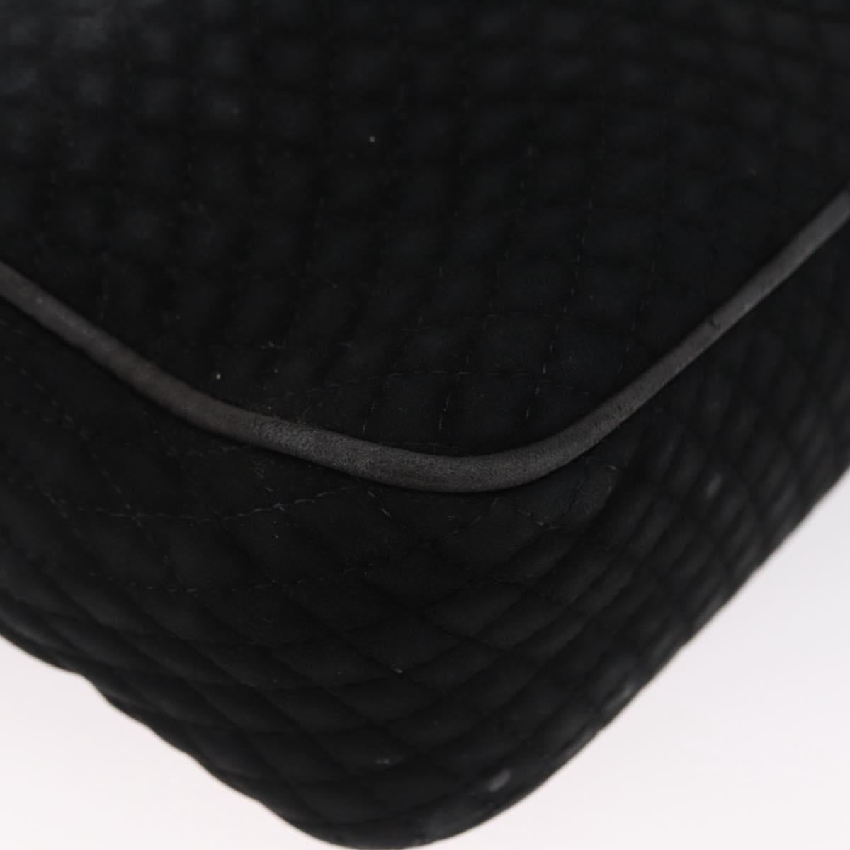 BALLY Chain Shoulder Bag Suede Black Gold Auth bs33547