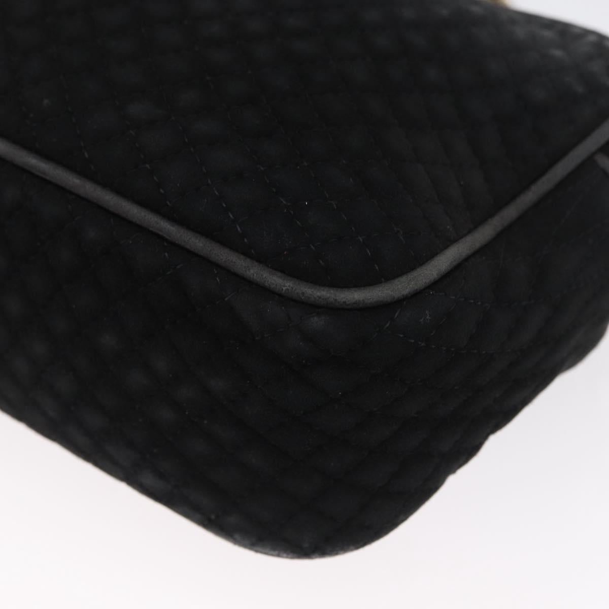 BALLY Chain Shoulder Bag Suede Black Gold Auth bs33547