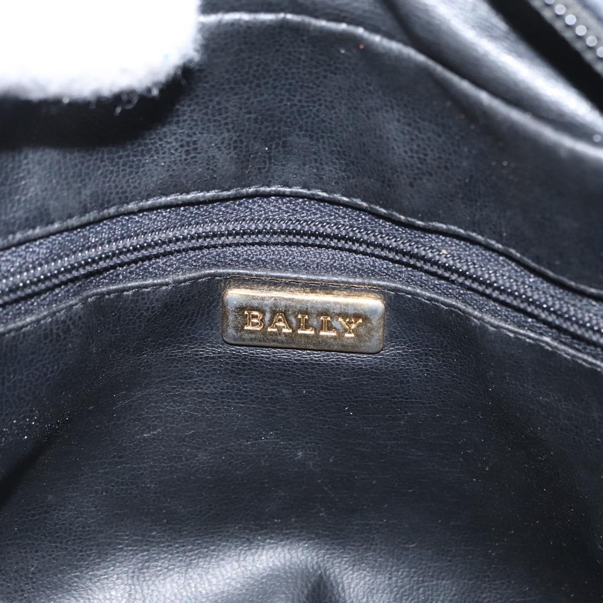 BALLY Chain Shoulder Bag Suede Black Gold Auth bs33547