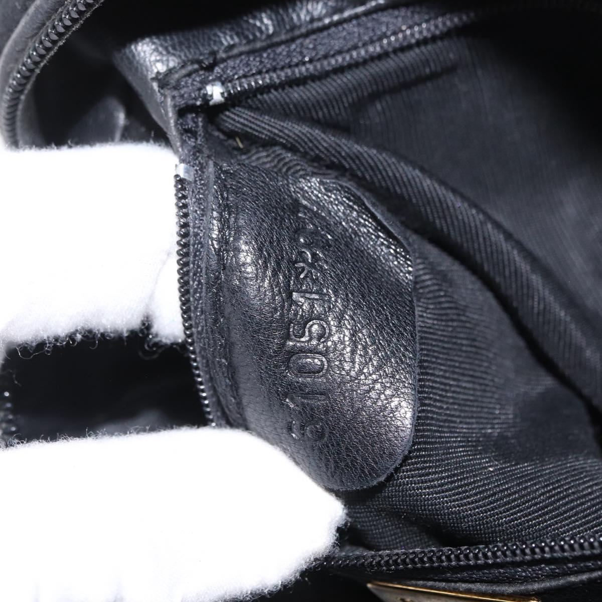 BALLY Chain Shoulder Bag Suede Black Gold Auth bs33547