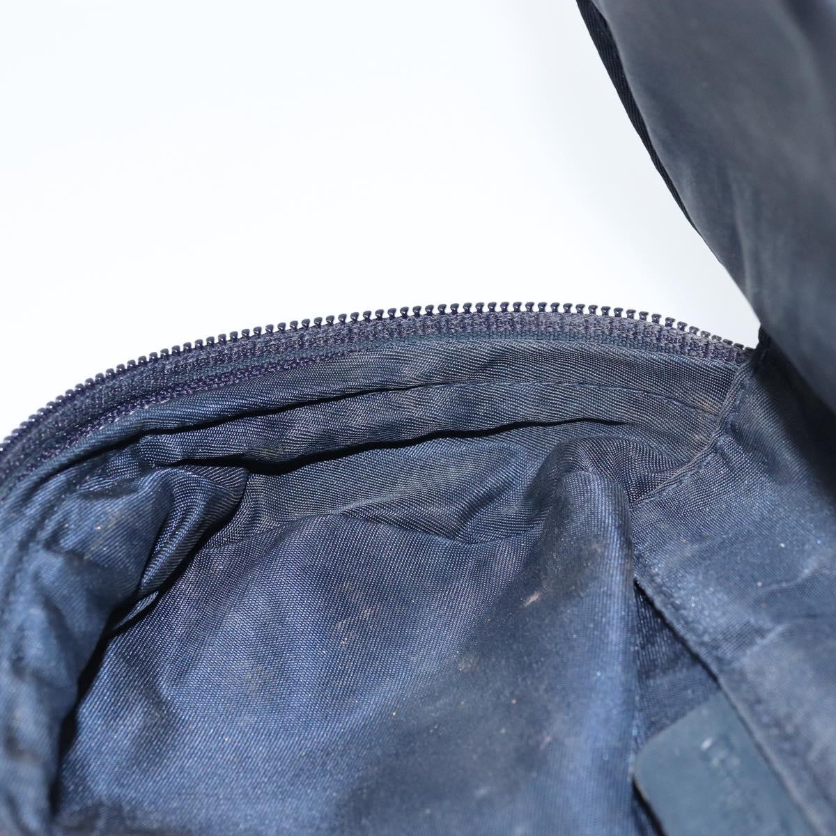 Christian Dior Trotter Canvas Saddle Pouch Navy Silver Auth bs33549