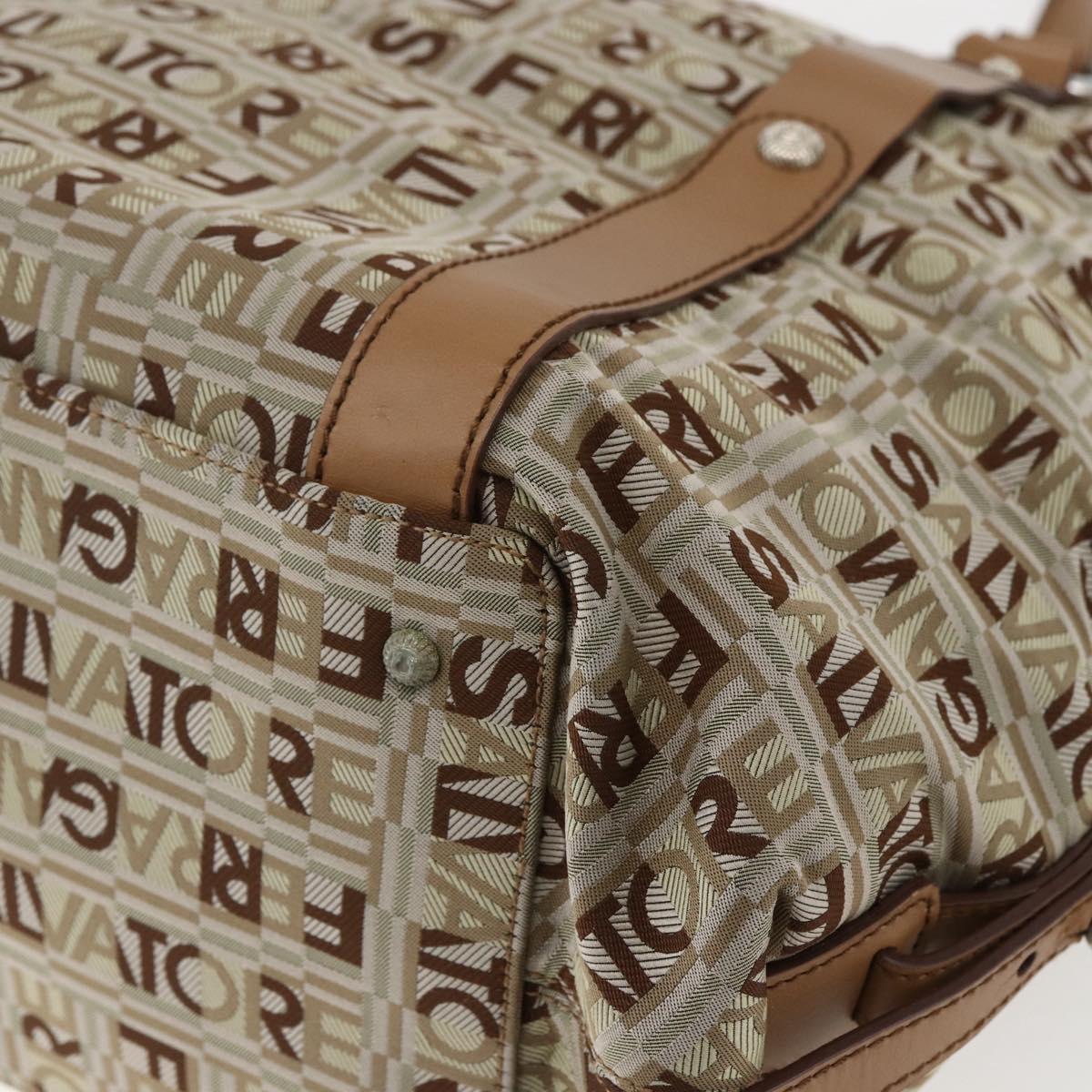 Salvatore Ferragamo Tote Bag Canvas Beige Auth bs33551