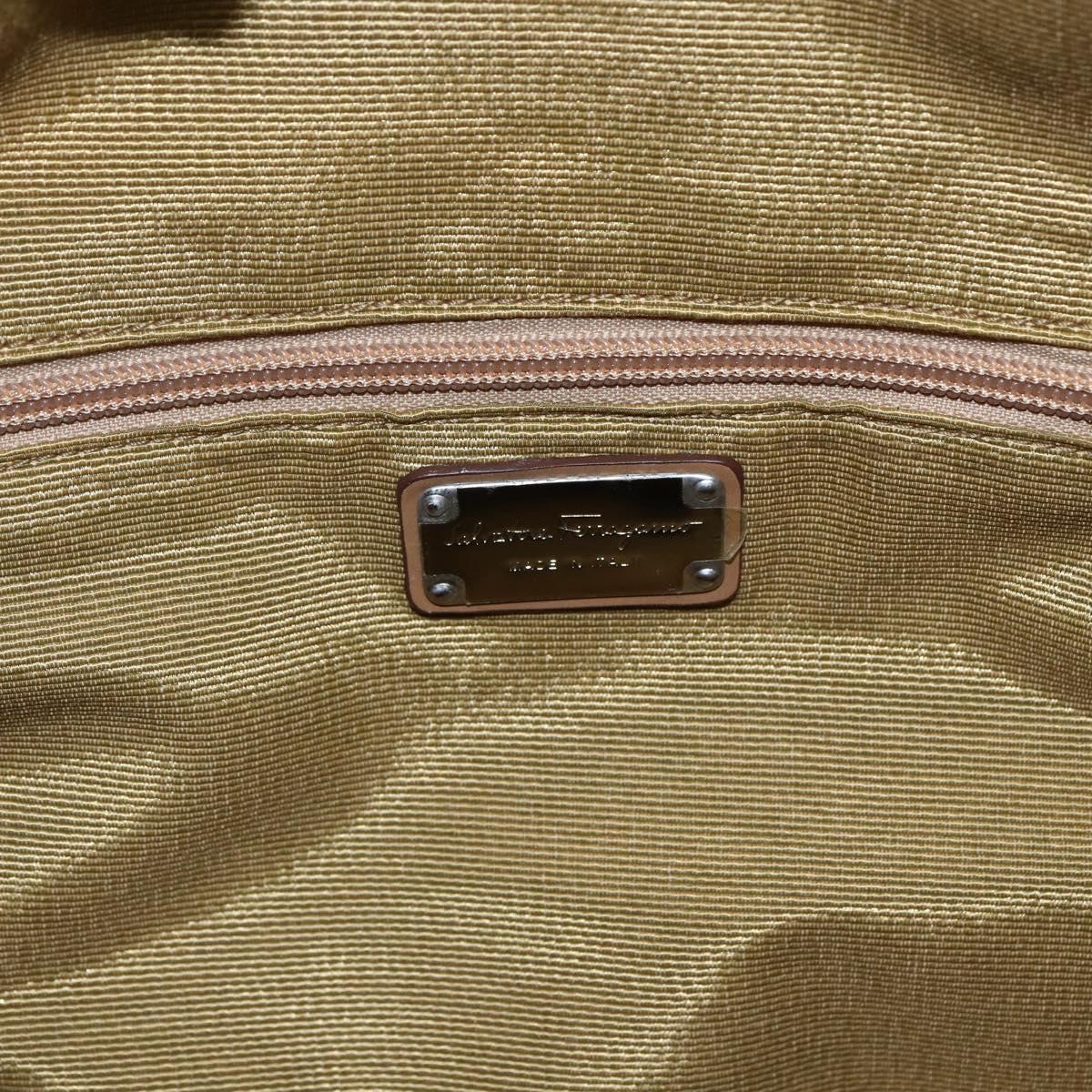 Salvatore Ferragamo Tote Bag Canvas Beige Auth bs33551