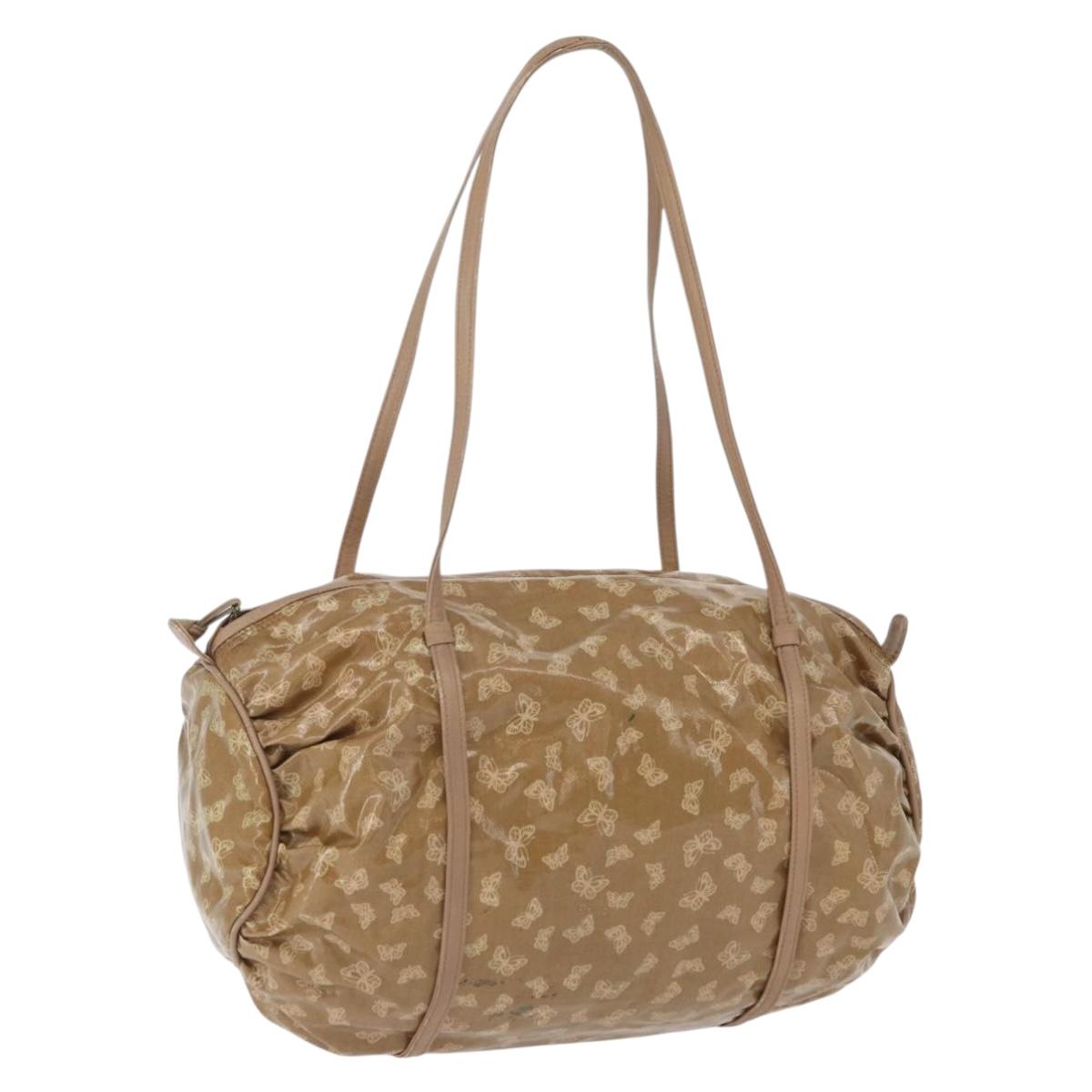 BOTTEGA VENETA Hand Bag Coated Canvas Beige Gold Auth bs33556