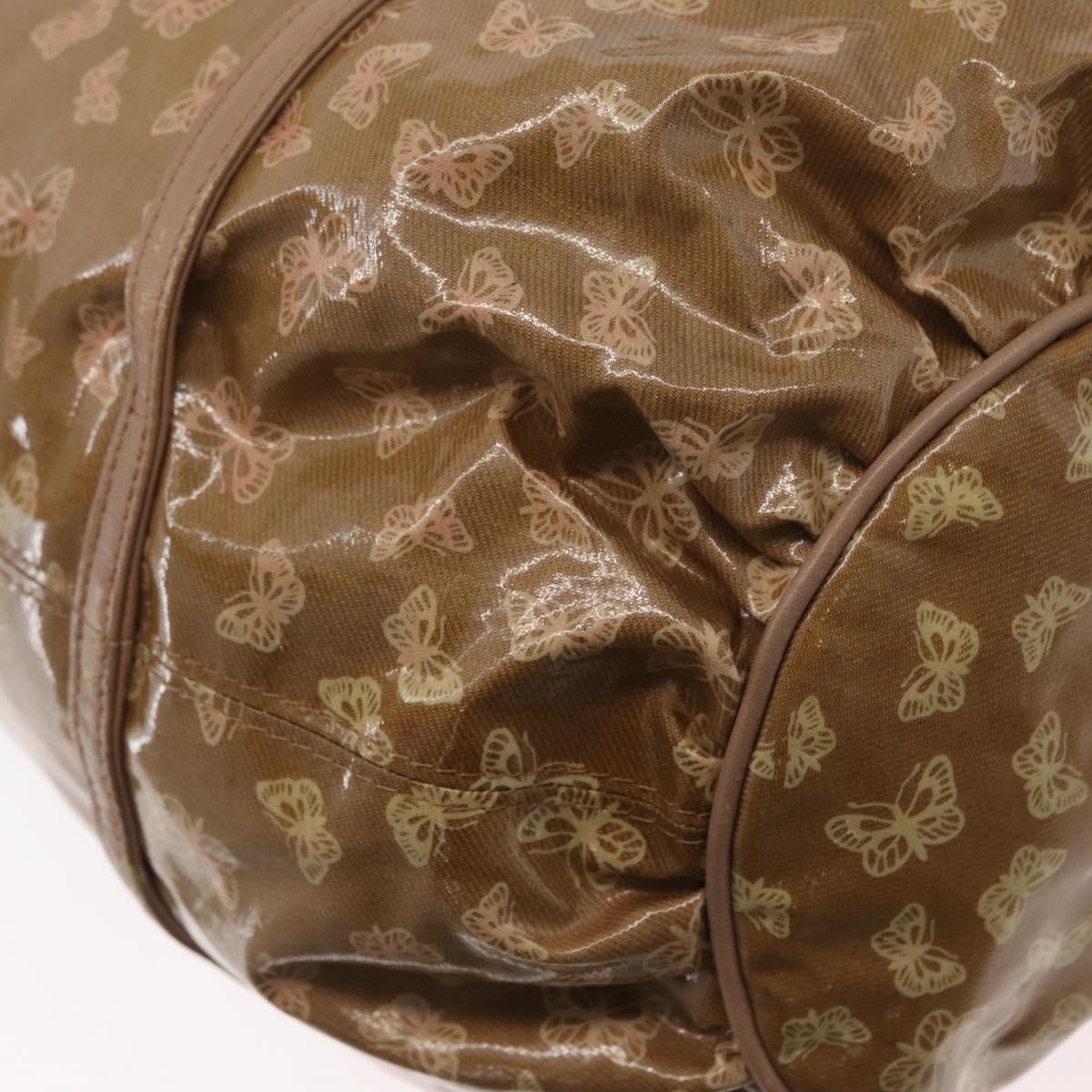 BOTTEGA VENETA Hand Bag Coated Canvas Beige Gold Auth bs33556