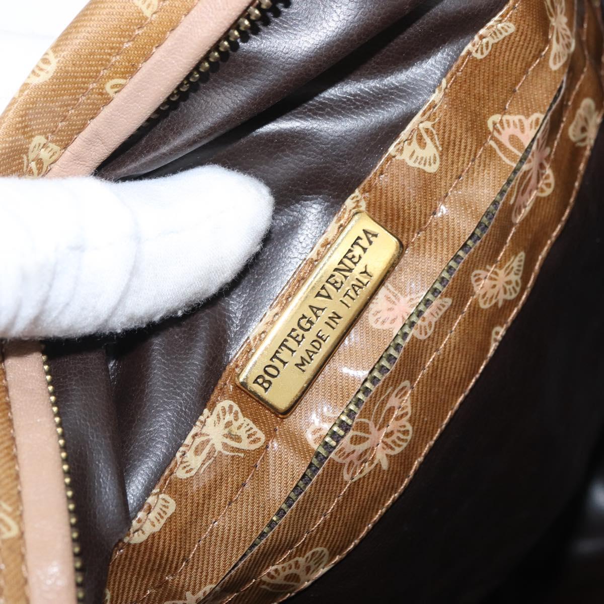 BOTTEGA VENETA Hand Bag Coated Canvas Beige Gold Auth bs33556