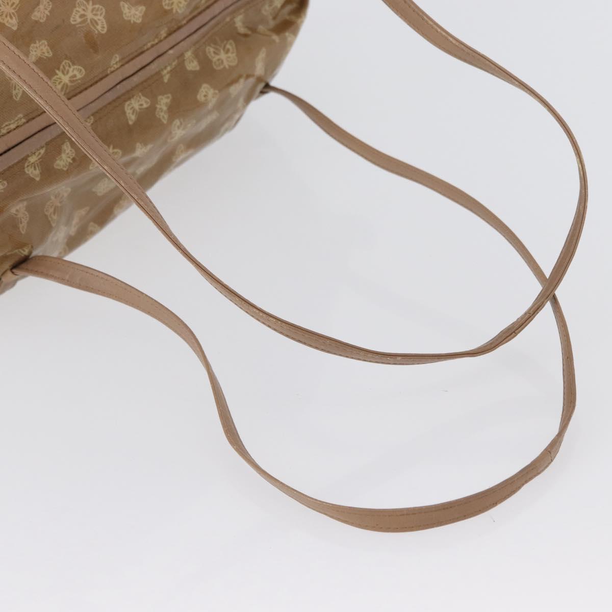 BOTTEGA VENETA Hand Bag Coated Canvas Beige Gold Auth bs33556