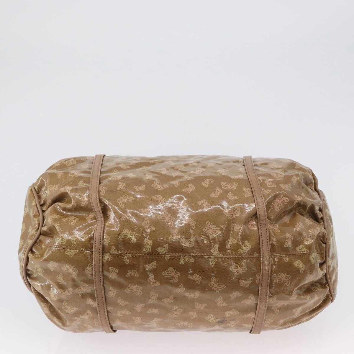 BOTTEGA VENETA Hand Bag Coated Canvas Beige Gold Auth bs33556