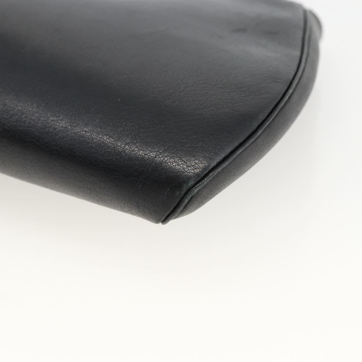 CARTIER Pouch Clutch Bag Leather set Black Gold Auth bs33557
