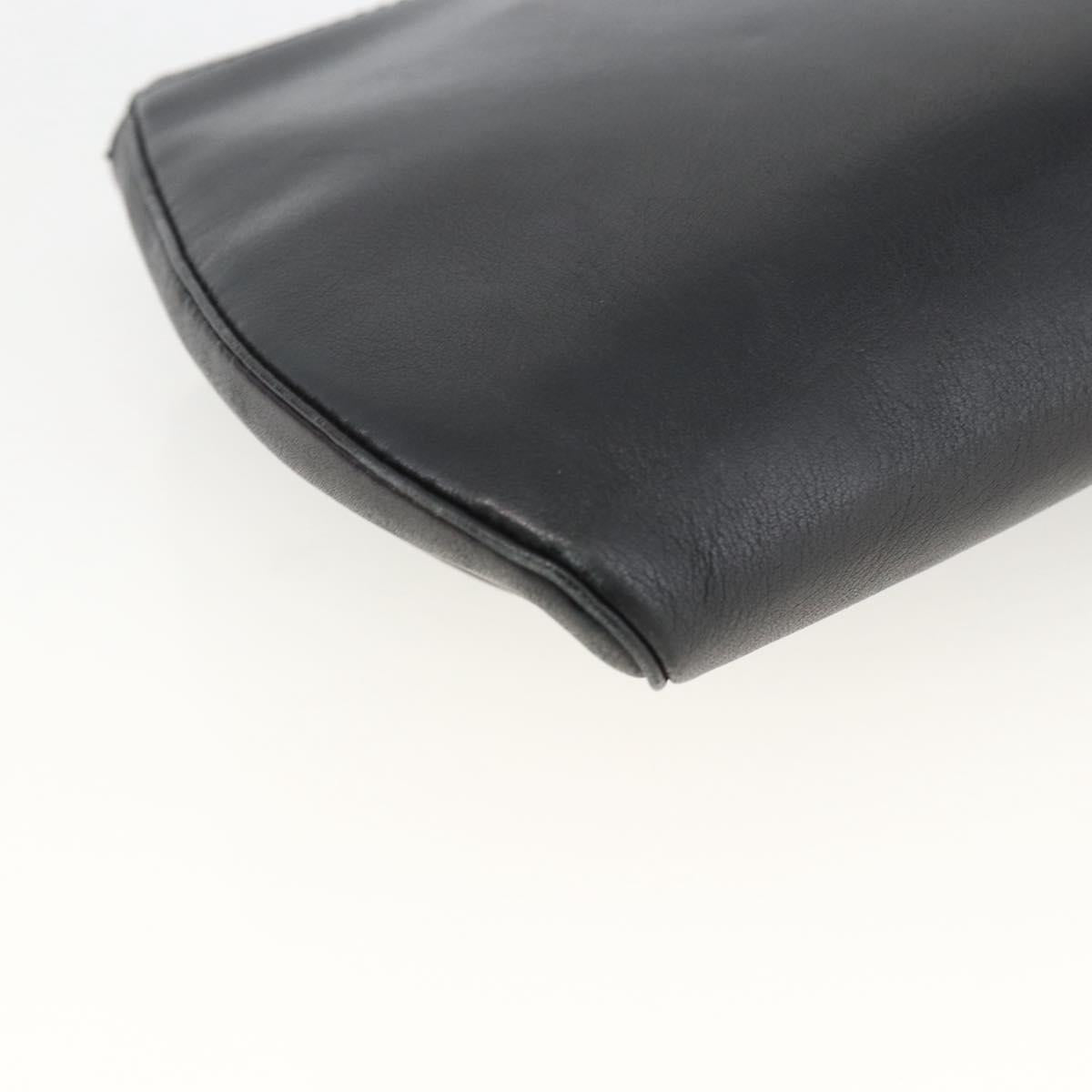 CARTIER Pouch Clutch Bag Leather set Black Gold Auth bs33557