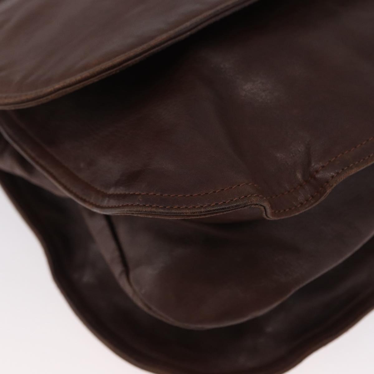 BOTTEGA VENETA Shoulder Bag Leather Brown Auth bs33558