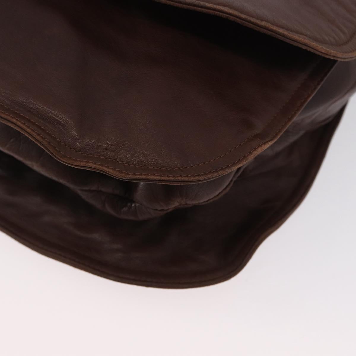 BOTTEGA VENETA Shoulder Bag Leather Brown Auth bs33558