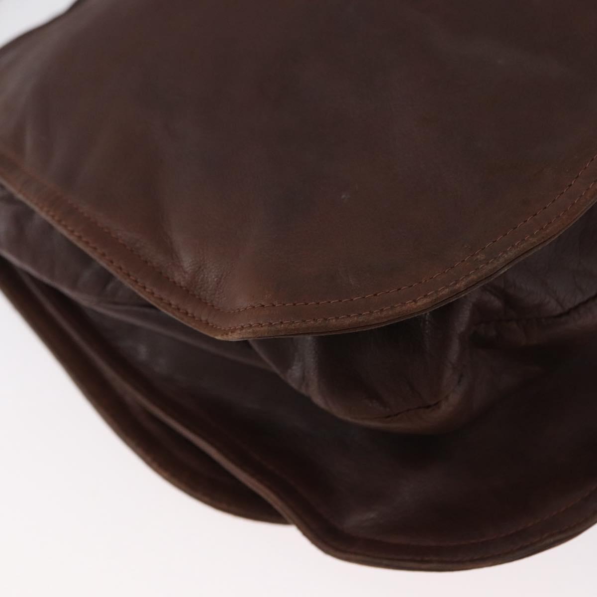 BOTTEGA VENETA Shoulder Bag Leather Brown Auth bs33558