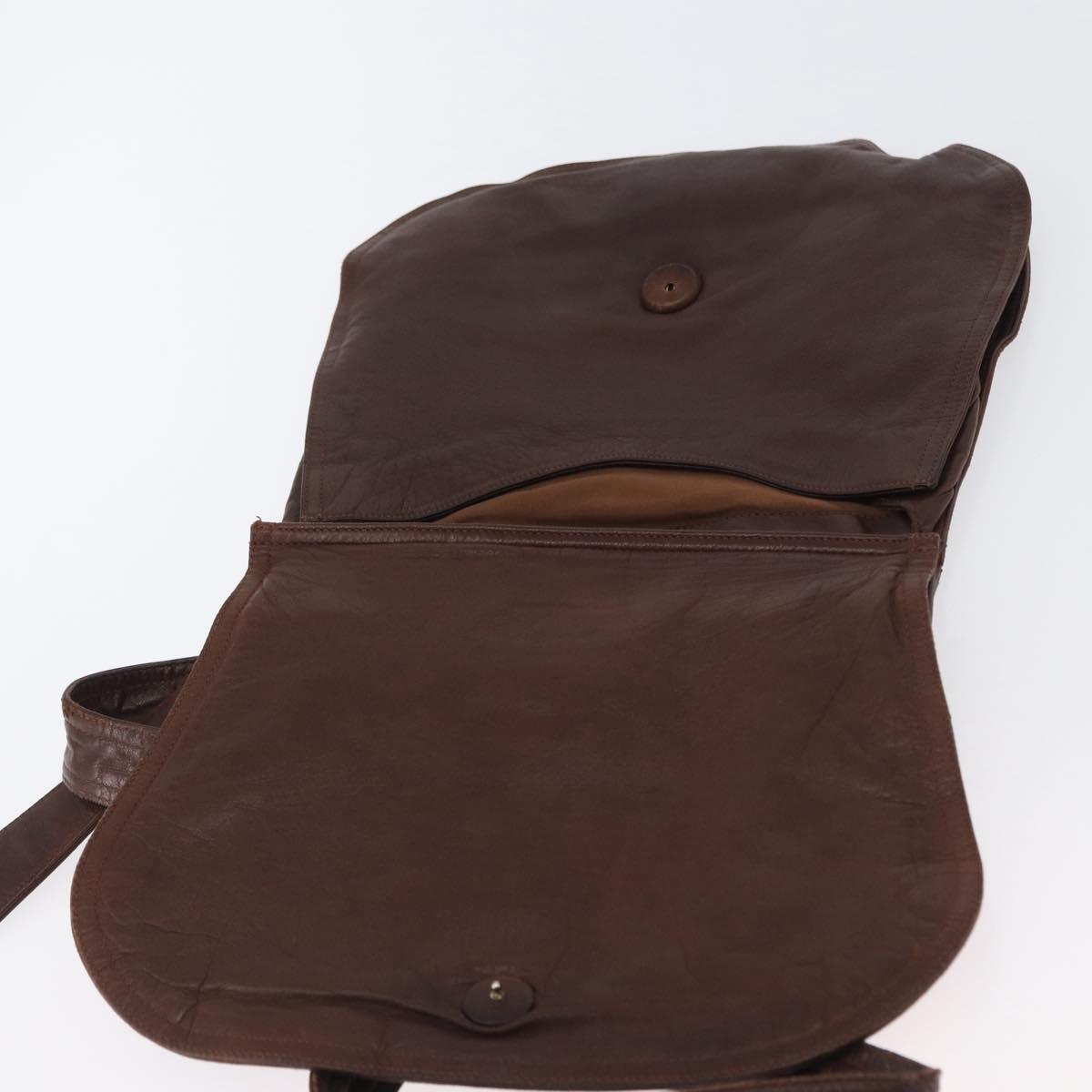 BOTTEGA VENETA Shoulder Bag Leather Brown Auth bs33558