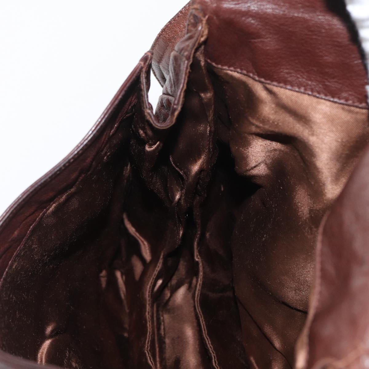 BOTTEGA VENETA Shoulder Bag Leather Brown Auth bs33558