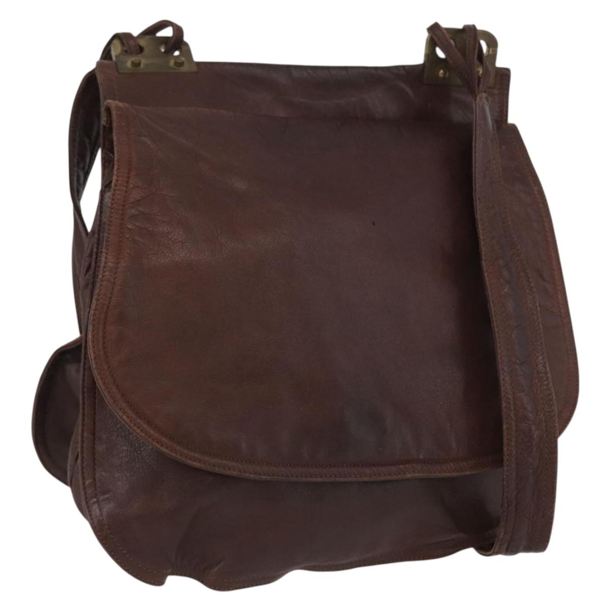 BOTTEGA VENETA Shoulder Bag Leather Brown Auth bs33558