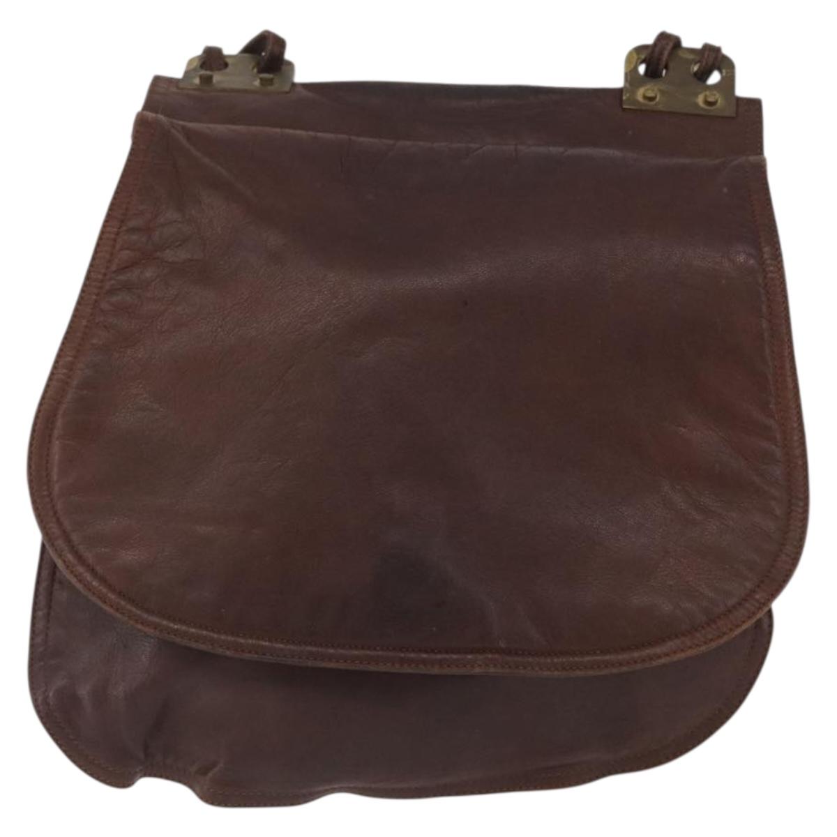 BOTTEGA VENETA Shoulder Bag Leather Brown Auth bs33558