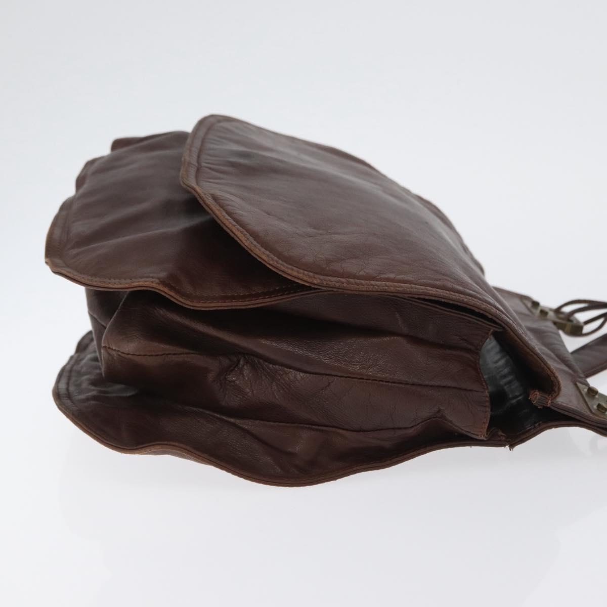 BOTTEGA VENETA Shoulder Bag Leather Brown Auth bs33558