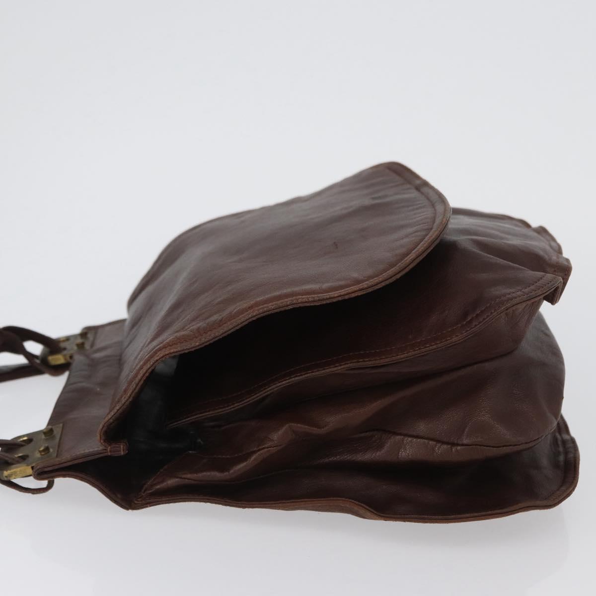 BOTTEGA VENETA Shoulder Bag Leather Brown Auth bs33558