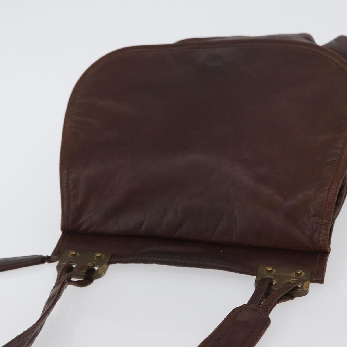 BOTTEGA VENETA Shoulder Bag Leather Brown Auth bs33558