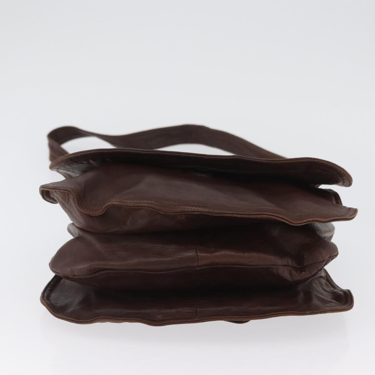 BOTTEGA VENETA Shoulder Bag Leather Brown Auth bs33558