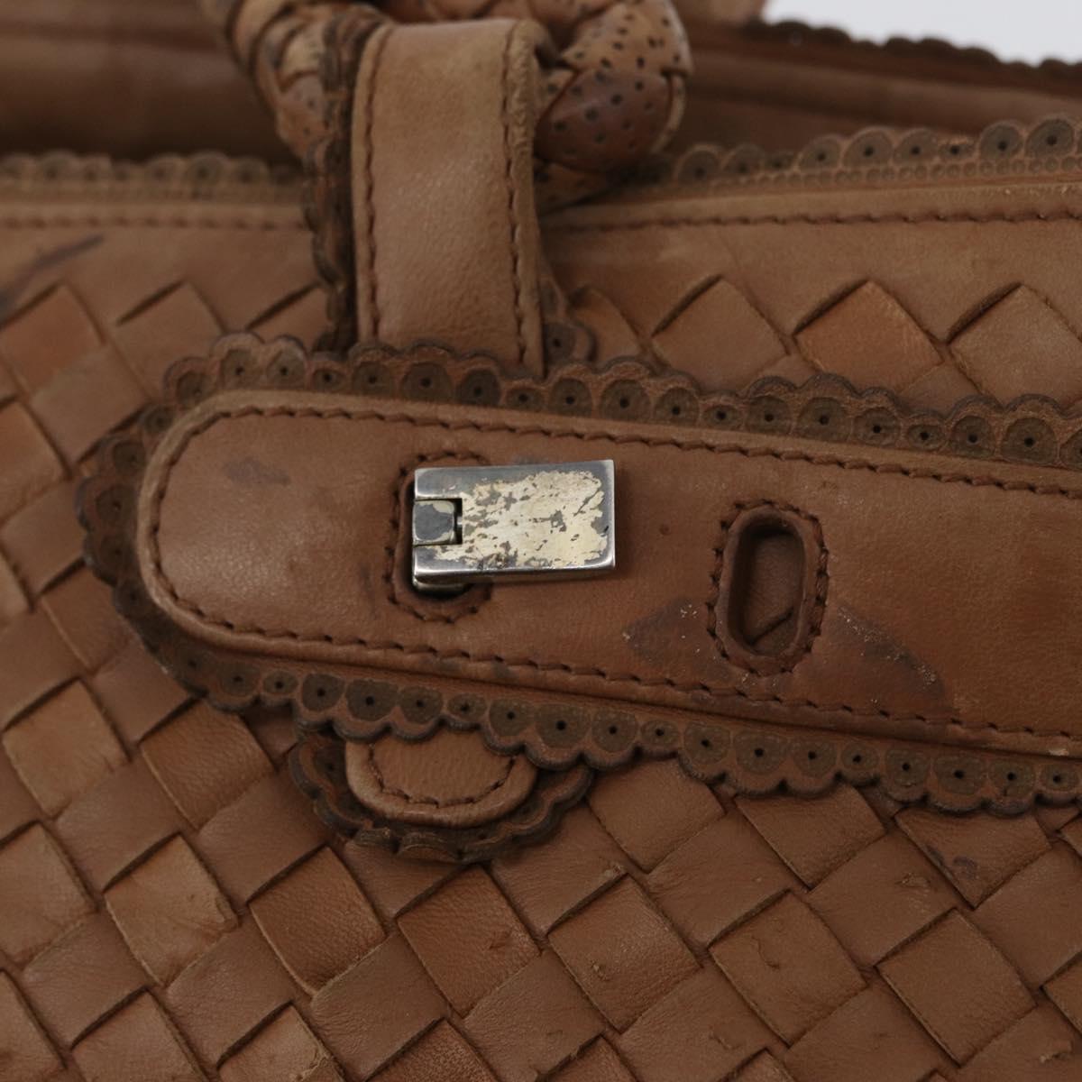BOTTEGA VENETA Hand Bag Leather Brown Auth bs33559