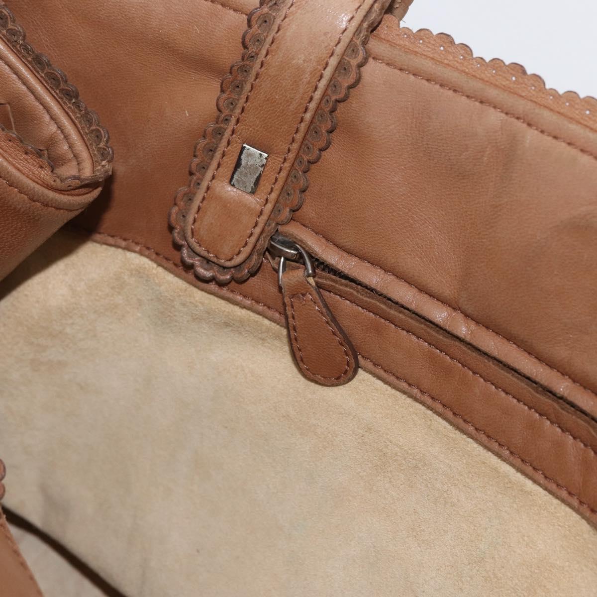 BOTTEGA VENETA Hand Bag Leather Brown Auth bs33559