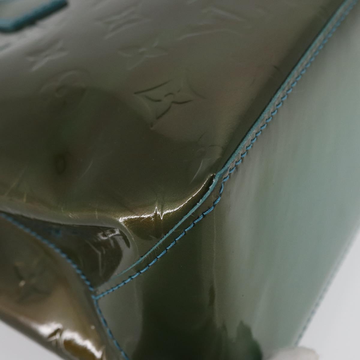 LOUIS VUITTON Monogram Vernis Wilshire PM Bag Blue Lagon M91724 LV Auth bs33564