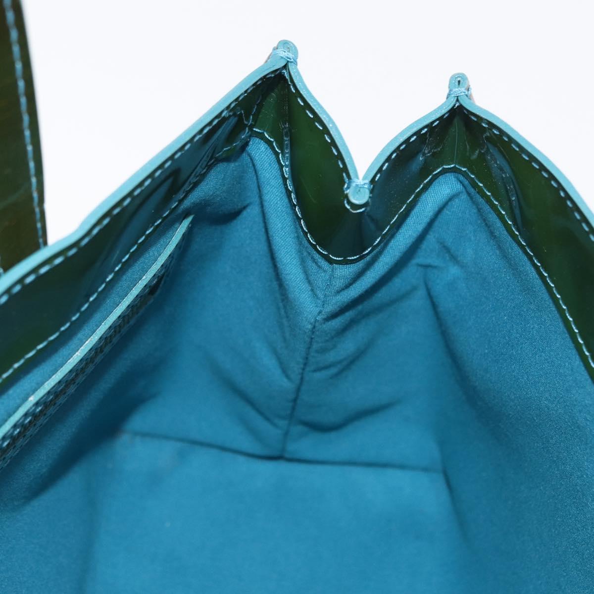 LOUIS VUITTON Monogram Vernis Wilshire PM Bag Blue Lagon M91724 LV Auth bs33564