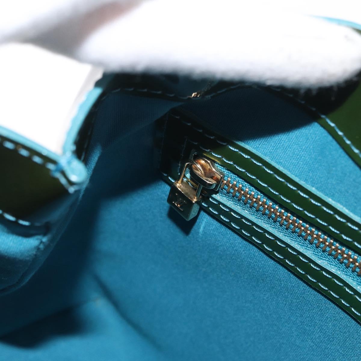 LOUIS VUITTON Monogram Vernis Wilshire PM Bag Blue Lagon M91724 LV Auth bs33564