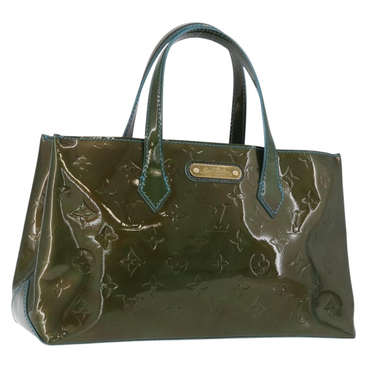 LOUIS VUITTON Monogram Vernis Wilshire PM Bag Blue Lagon M91724 LV Auth bs33564