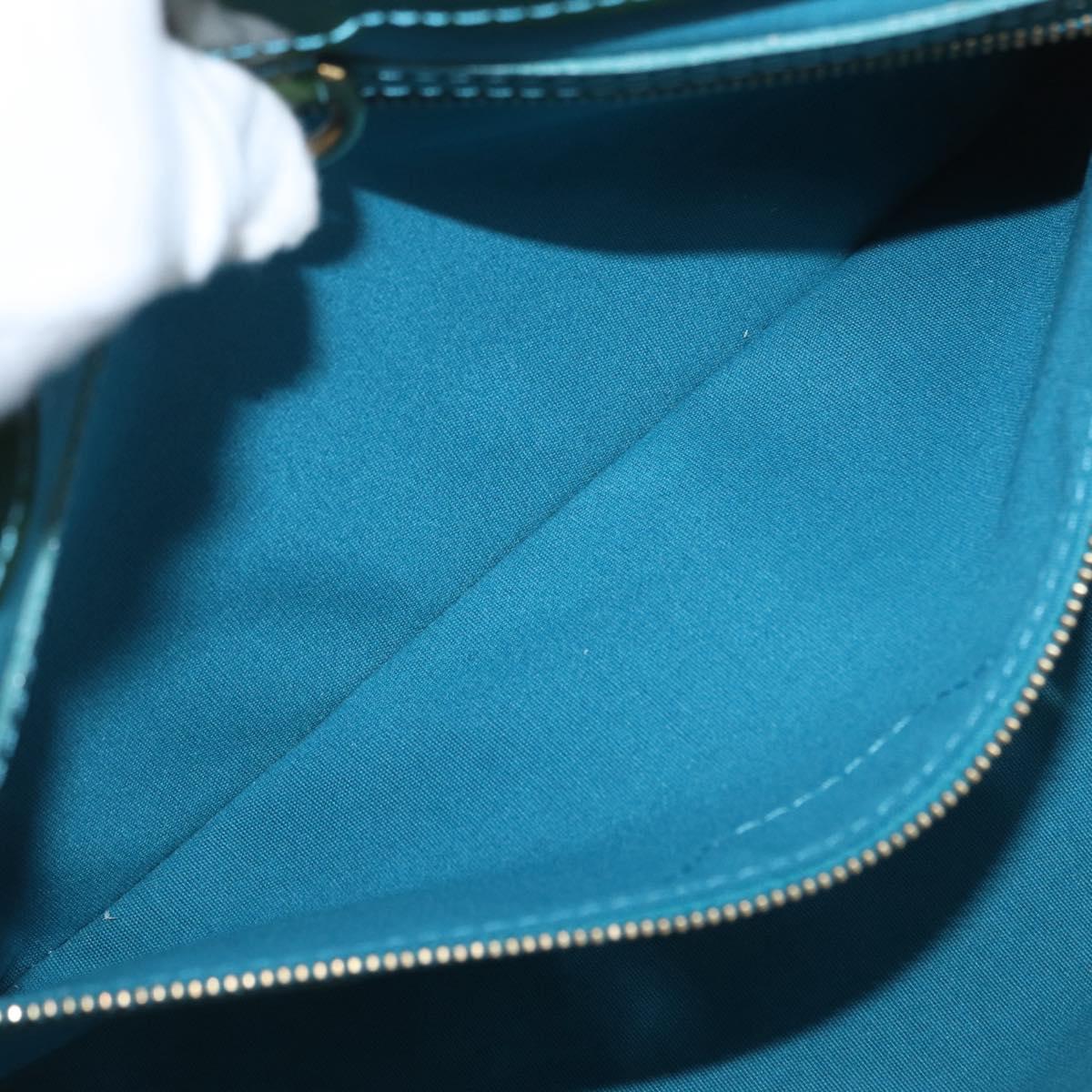 LOUIS VUITTON Monogram Vernis Wilshire PM Bag Blue Lagon M91724 LV Auth bs33564
