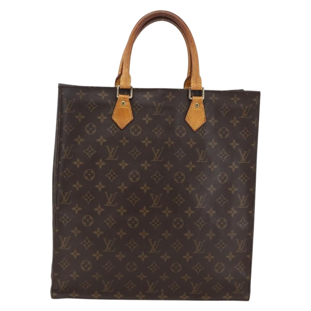 LOUIS VUITTON Monogram Sac Plat Hand Bag M51140 LV Auth bs33569