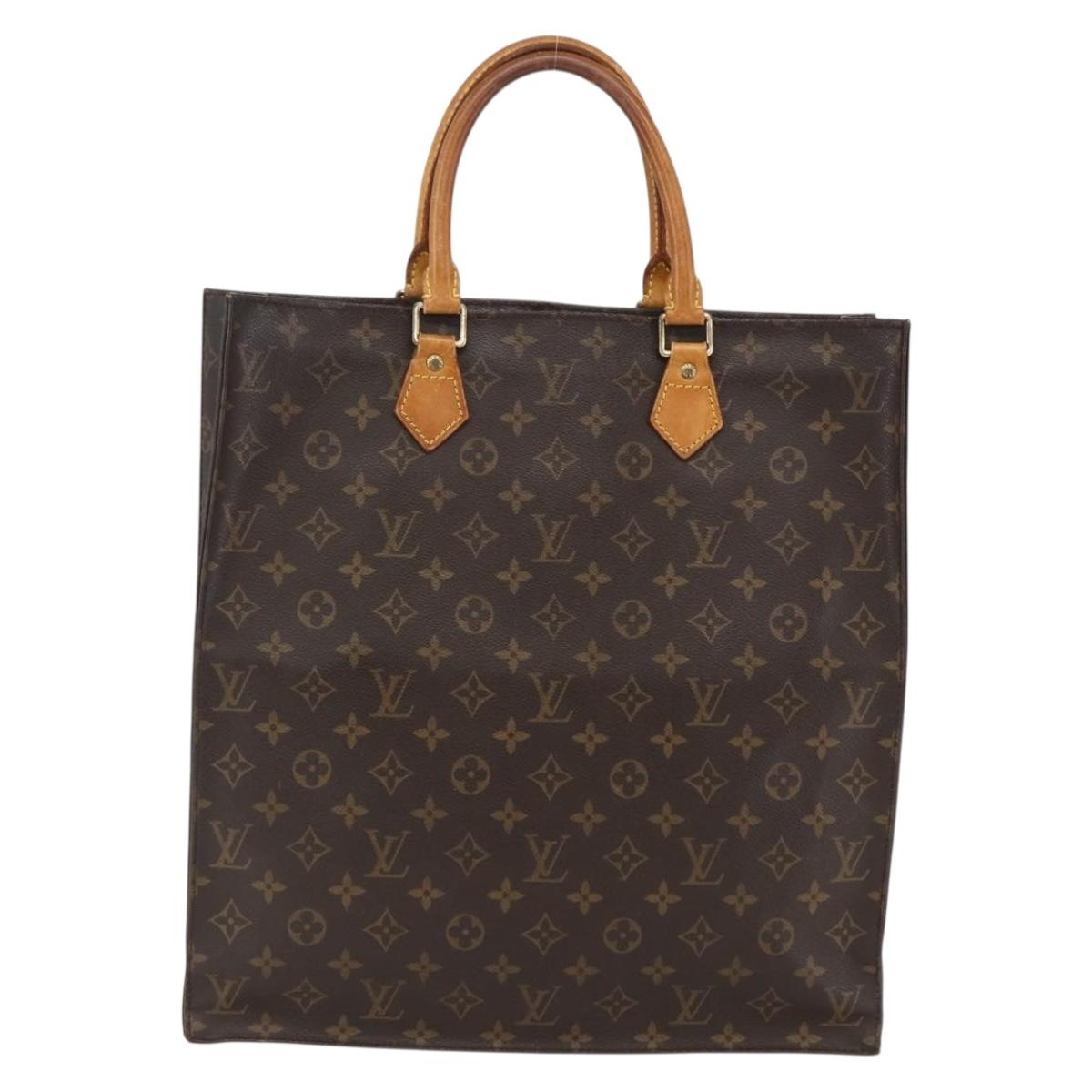 LOUIS VUITTON Monogram Sac Plat Hand Bag M51140 LV Auth bs33569